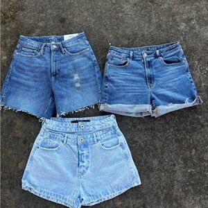 American Eagle Outfitters Blue Jean Shorts Trio size 6